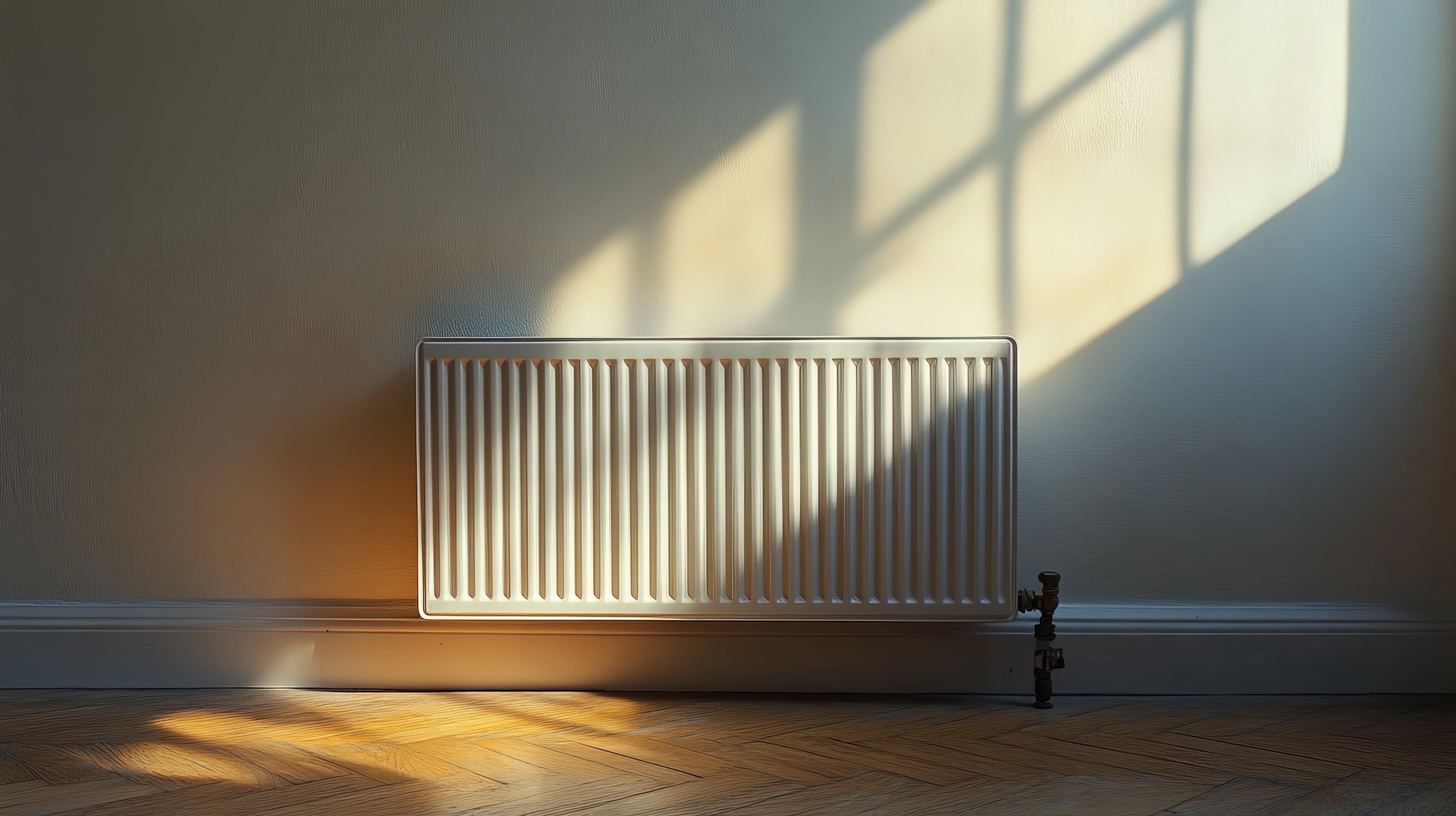 Ein Heizkörper im Raum platziert.